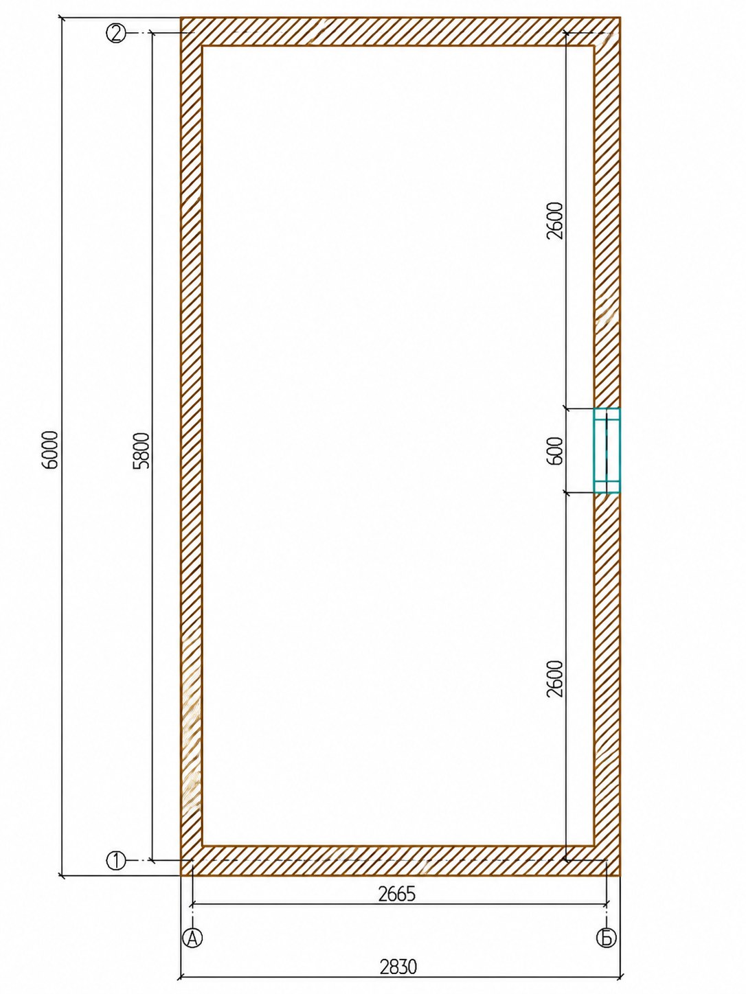 План антресолі будинку 74,4 м²