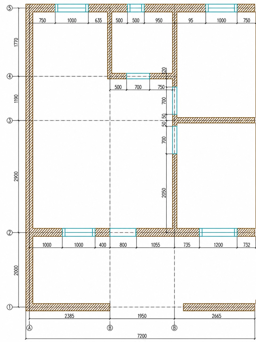 План першого поверху будинку 74,4 м²