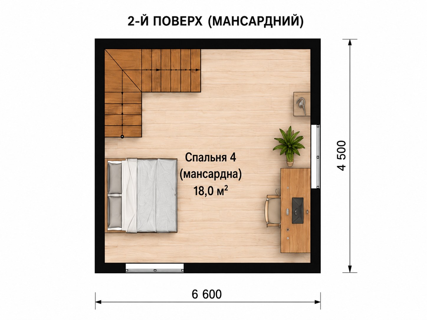 План мансардного поверху проєкту Element