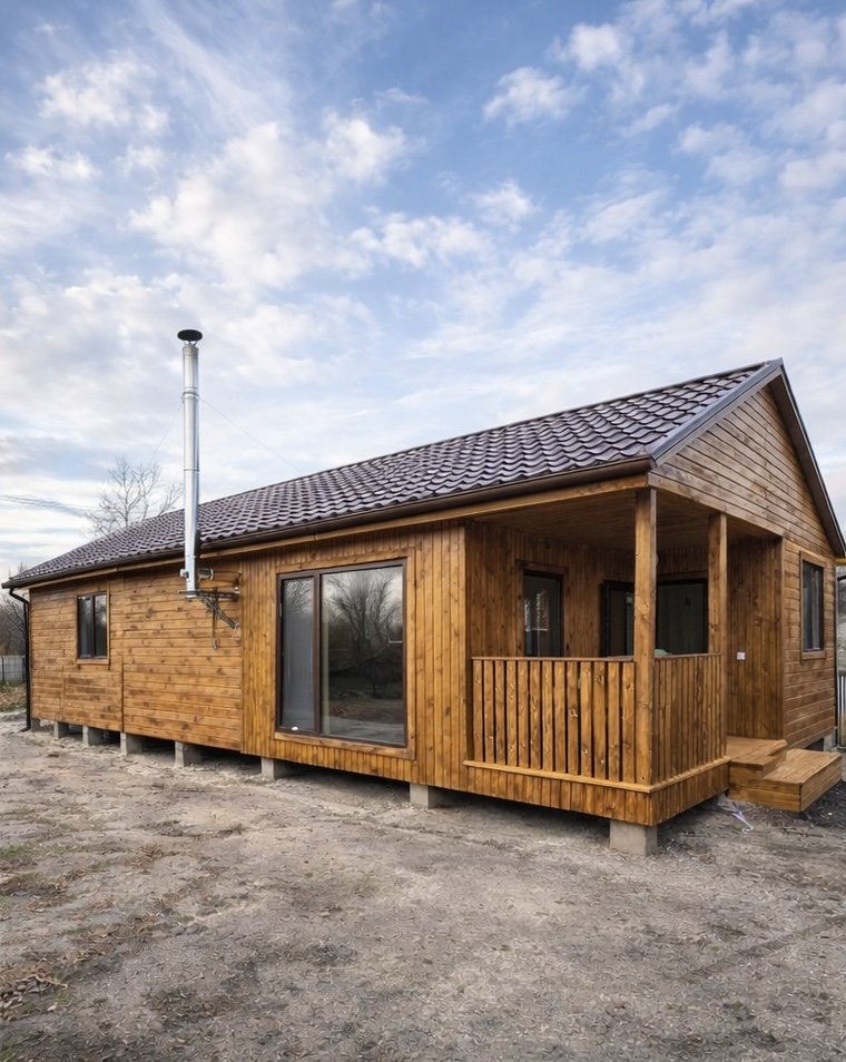 Каркасний будинок 73 м² з терасою