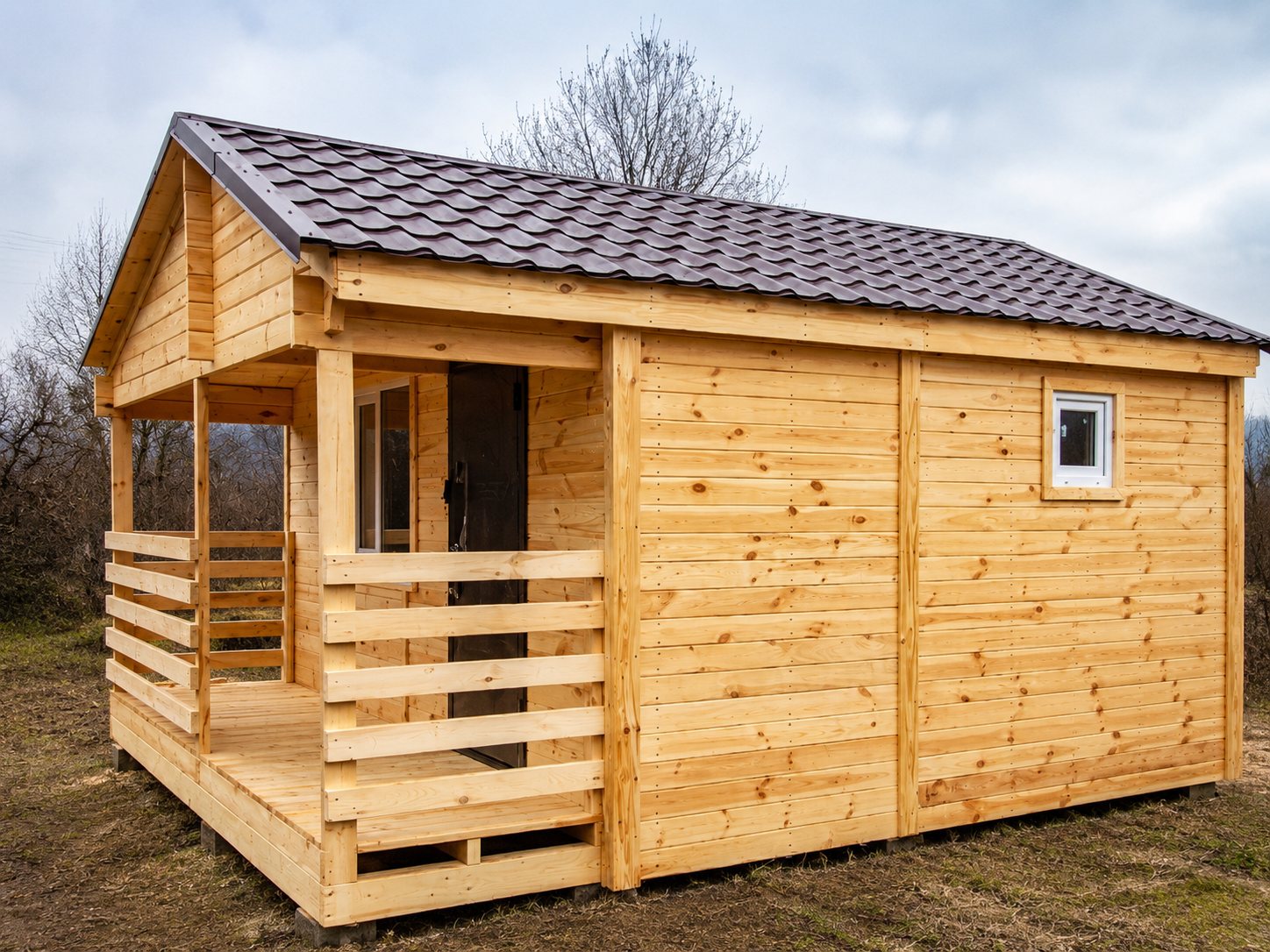 Літній будинок 26,5 м² — боковий фасад